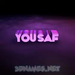 yousaf in Big Purple style - 3D name wallpaper