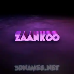zaankoo in Big Purple style - 3D name wallpaper