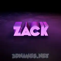zack in Big Purple style - 3D name wallpaper