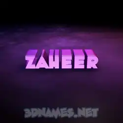 zaheer in Big Purple style - 3D name wallpaper