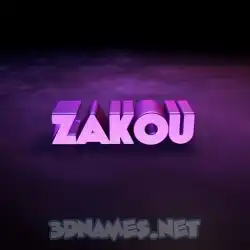 zakou in Big Purple style - 3D name wallpaper