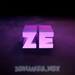 ze in Big Purple style - 3D name wallpaper