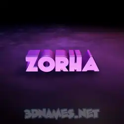 zorha in Big Purple style - 3D name wallpaper