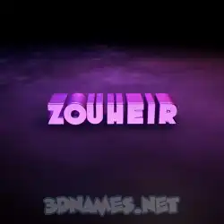 zouheir in Big Purple style - 3D name wallpaper
