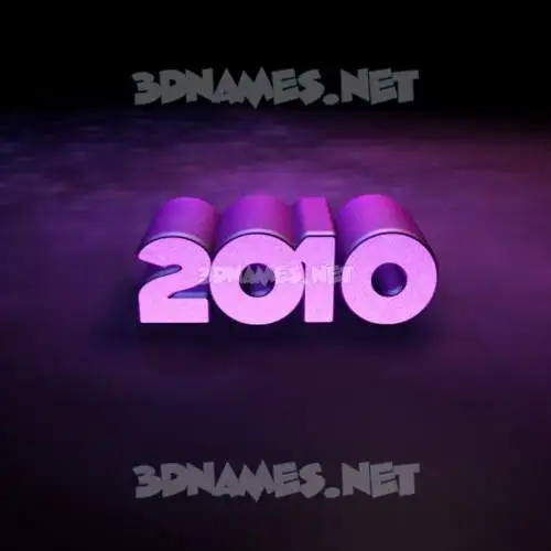 2010 in Big Purple style - 3D name wallpaper