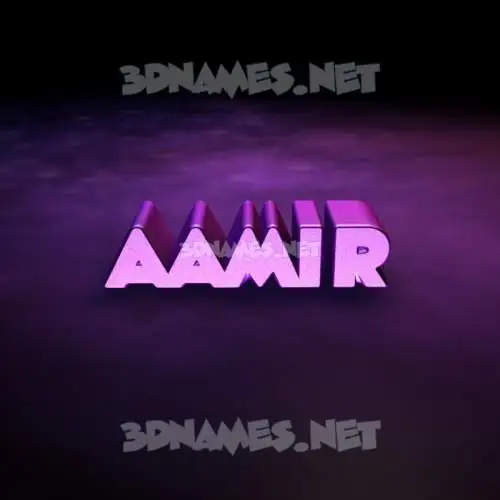aamir in Big Purple style - 3D name wallpaper