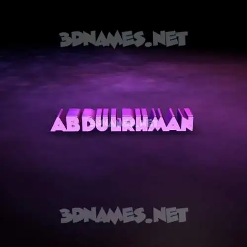 abdulrhman in Big Purple style - 3D name wallpaper