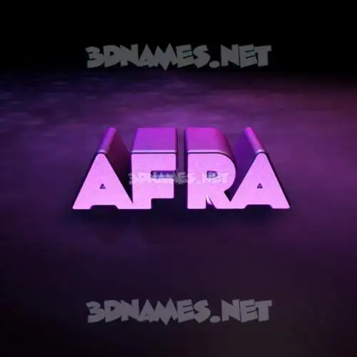 afra in Big Purple style - 3D name wallpaper
