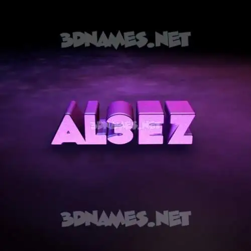 al3ez in Big Purple style - 3D name wallpaper