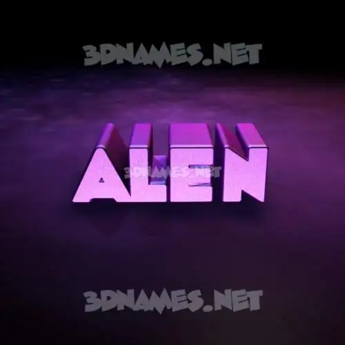 alen in Big Purple style - 3D name wallpaper