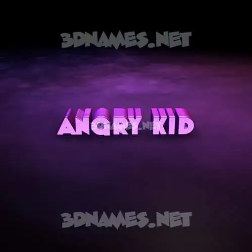 angry kid in Big Purple style - 3D name wallpaper