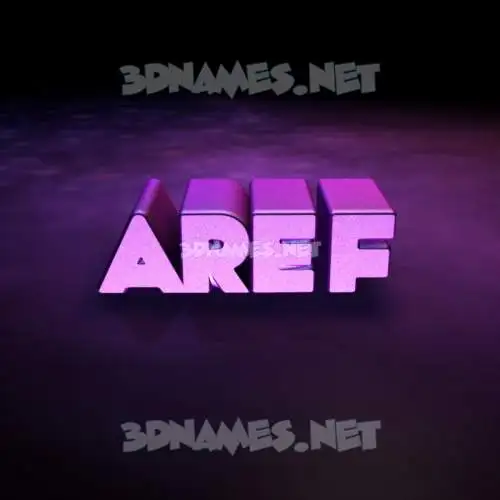 aref in Big Purple style - 3D name wallpaper