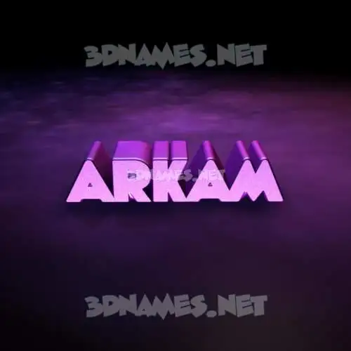 arkam in Big Purple style - 3D name wallpaper