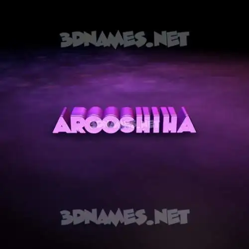 arooshiha in Big Purple style - 3D name wallpaper