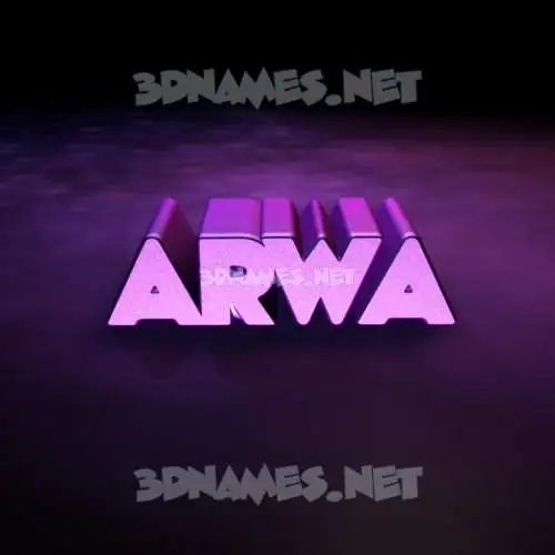 arwa in Big Purple style - 3D name wallpaper