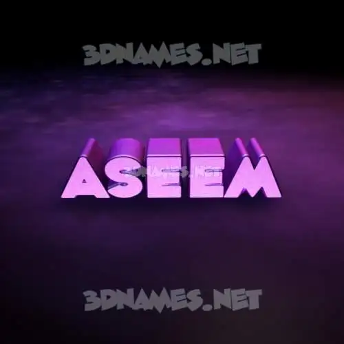aseem in Big Purple style - 3D name wallpaper