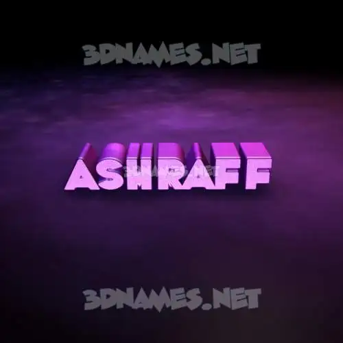 ashraff in Big Purple style - 3D name wallpaper
