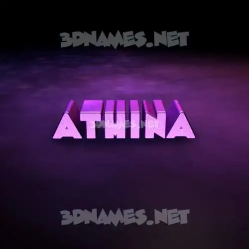 athina in Big Purple style - 3D name wallpaper