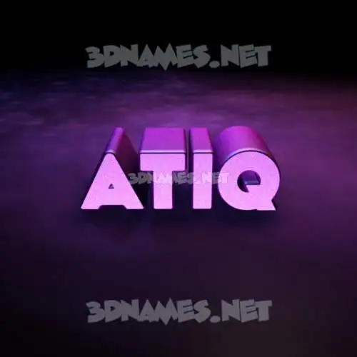 atiq in Big Purple style - 3D name wallpaper