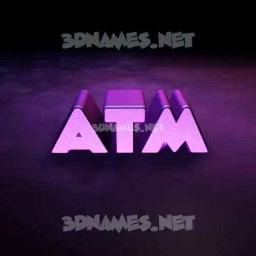 atm in Big Purple style - 3D name wallpaper