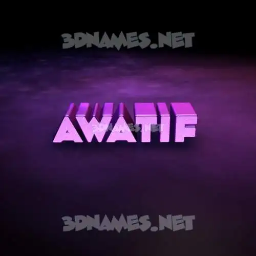 awatif in Big Purple style - 3D name wallpaper