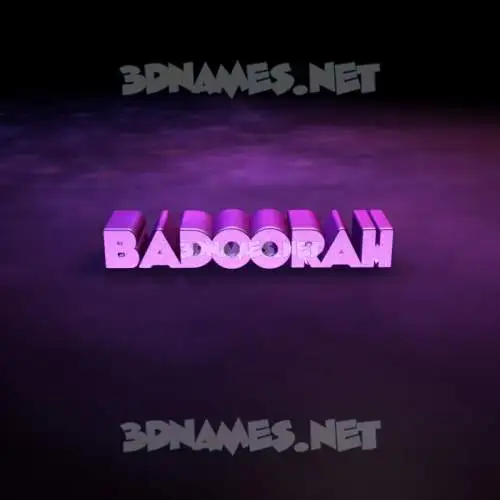 badoorah in Big Purple style - 3D name wallpaper