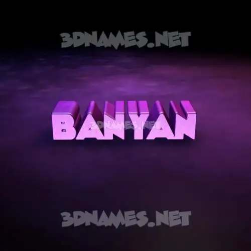 banyan in Big Purple style - 3D name wallpaper banyan in Big Purple style - 3D name wallpaper