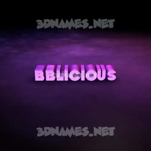 bblicious in Big Purple style - 3D name wallpaper