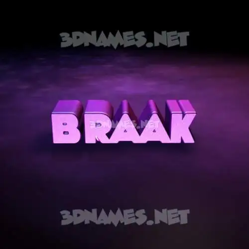 braak in Big Purple style - 3D name wallpaper