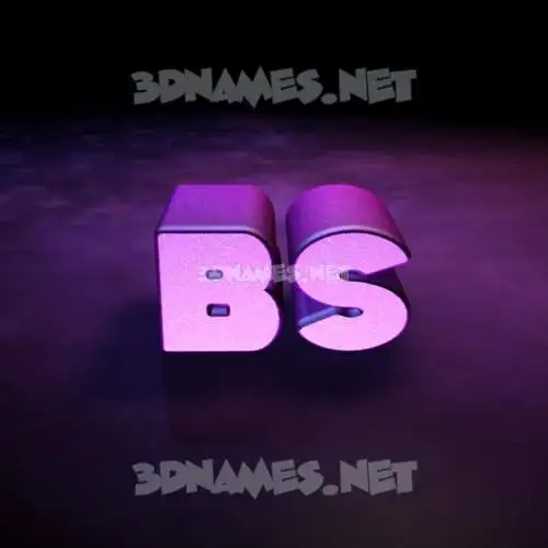 bs in Big Purple style - 3D name wallpaper