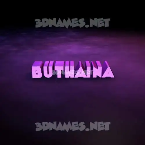 buthaina in Big Purple style - 3D name wallpaper