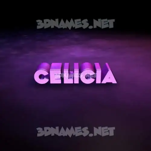 celicia in Big Purple style - 3D name wallpaper
