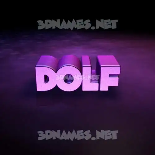 dolf in Big Purple style - 3D name wallpaper