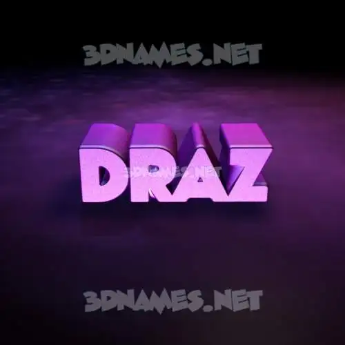 draz in Big Purple style - 3D name wallpaper