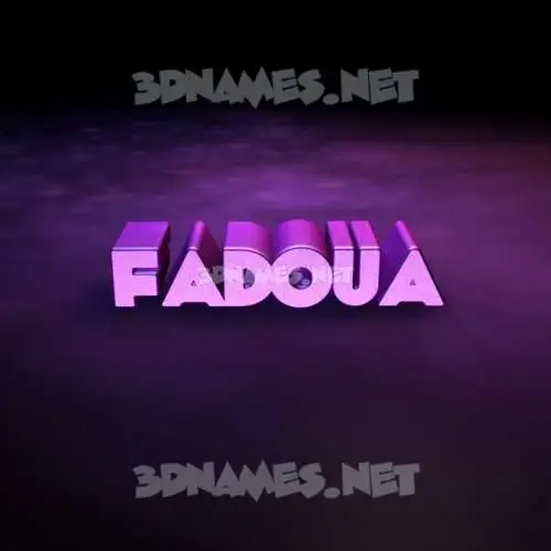 fadoua in Big Purple style - 3D name wallpaper