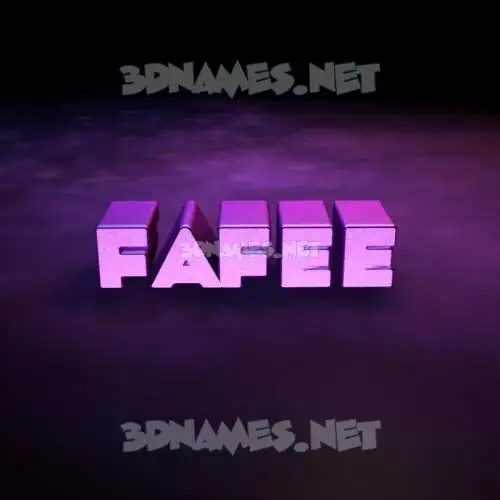 fafee in Big Purple style - 3D name wallpaper