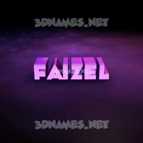 faizel in Big Purple style - 3D name wallpaper