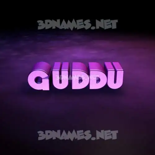 guddu in Big Purple style - 3D name wallpaper
