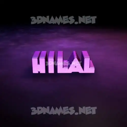 hilal in Big Purple style - 3D name wallpaper