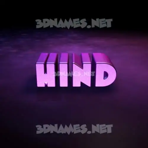 hind in Big Purple style - 3D name wallpaper
