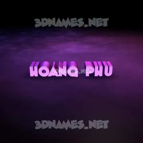 hoang phu in Big Purple style - 3D name wallpaper