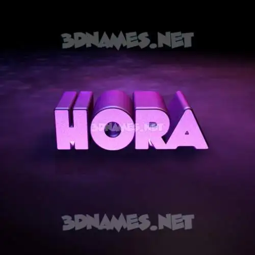 hora in Big Purple style - 3D name wallpaper