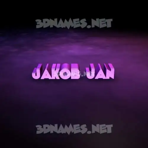 jakob jan in Big Purple style - 3D name wallpaper