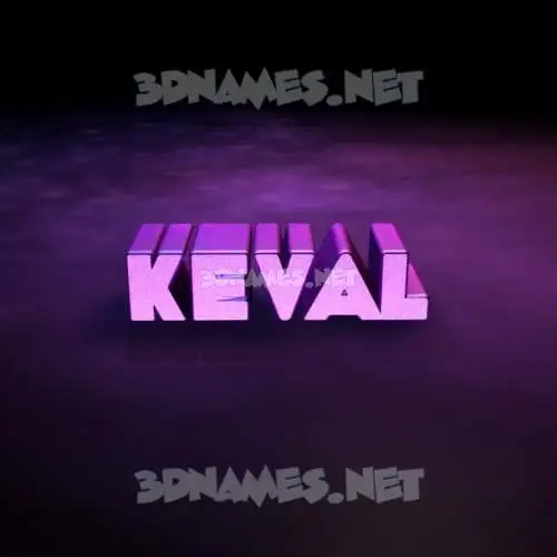 keval in Big Purple style - 3D name wallpaper
