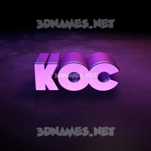 koc in Big Purple style - 3D name wallpaper koc in Big Purple style - 3D name wallpaper