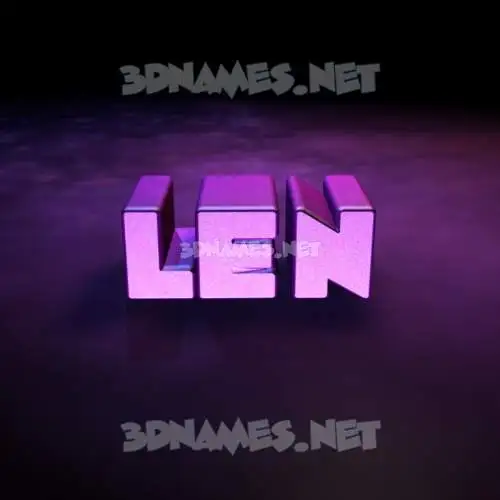 len in Big Purple style - 3D name wallpaper
