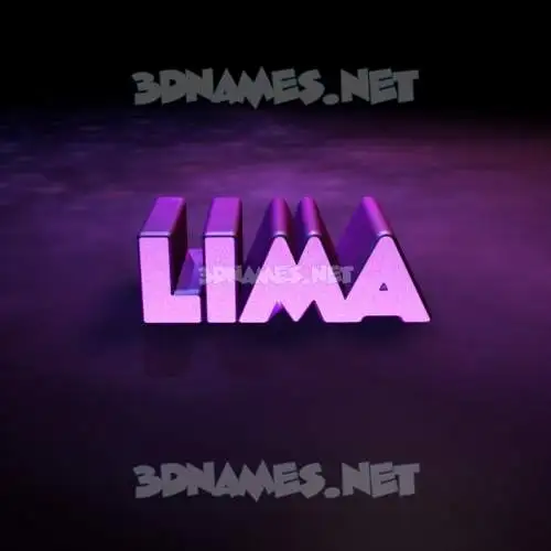 lima in Big Purple style - 3D name wallpaper