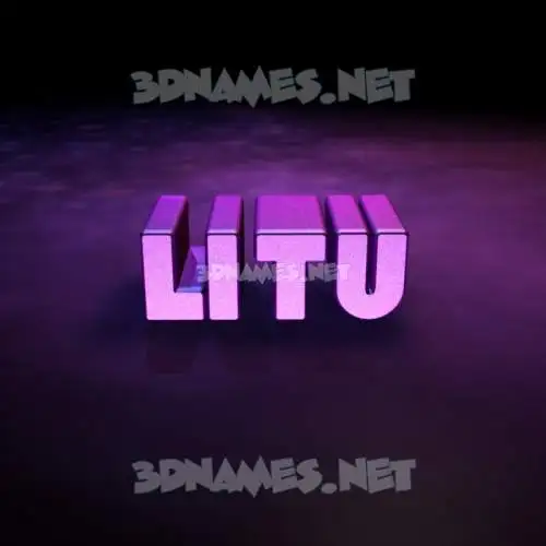 litu in Big Purple style - 3D name wallpaper