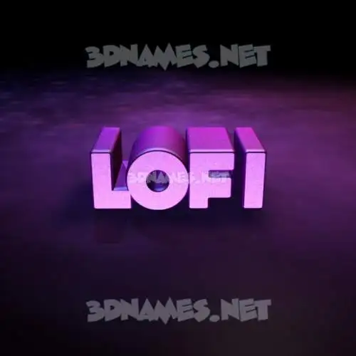 lofi in Big Purple style - 3D name wallpaper