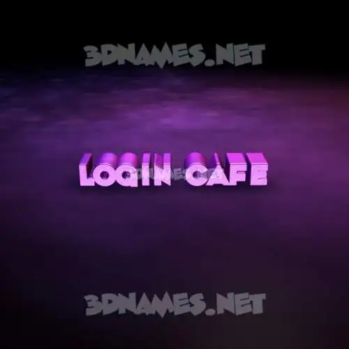 login cafe in Big Purple style - 3D name wallpaper